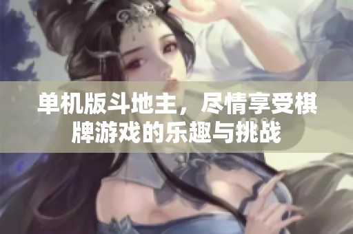 单机版***，尽情享受**游戏的乐趣与挑战