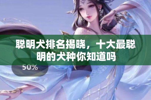 聪明犬排名揭晓，十大最聪明的犬种你知道吗