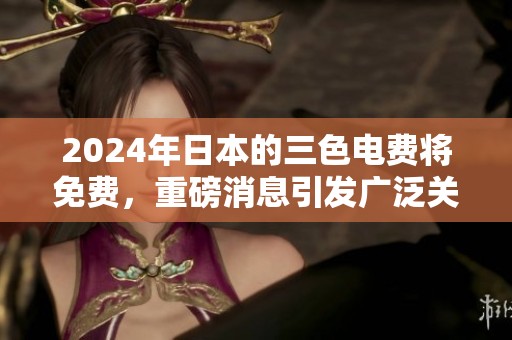 2024年日本的三色电费将免费，重磅消息引发广泛关注