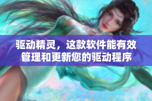驱动精灵，这款软件能有效管理和更新您的驱动程序