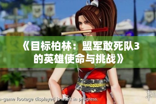 《目标柏林：盟军敢死队3的英雄使命与挑战》