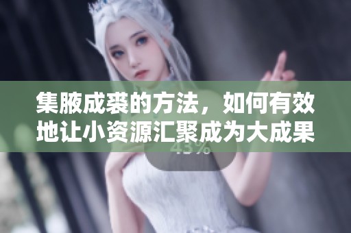 集腋成裘的方法，如何有效地让小资源汇聚成为大成果