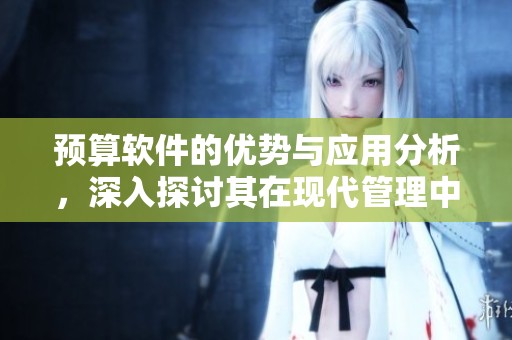 预算软件的优势与应用分析，深入探讨其在现代管理中的重要性