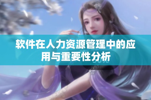 软件在人力资源管理中的应用与重要性分析