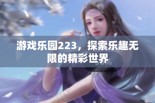 游戏乐园223，探索乐趣无限的精彩世界