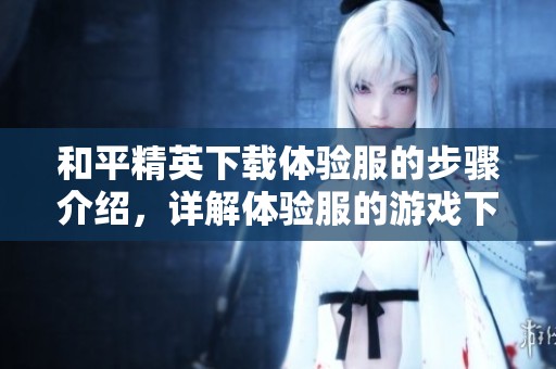 和平精英下载体验服的步骤介绍，详解体验服的游戏下载与安装方式