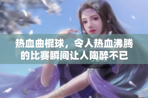 热血曲棍球，令人热血沸腾的比赛瞬间让人陶醉不已