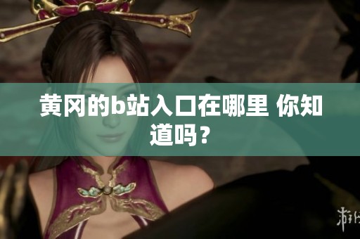 黄冈的b站入口在哪里 你知道吗？