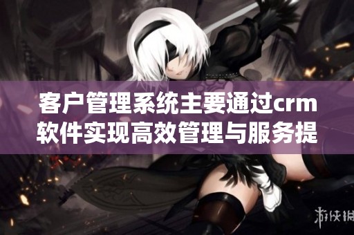 客户管理系统主要通过crm软件实现高效管理与服务提升