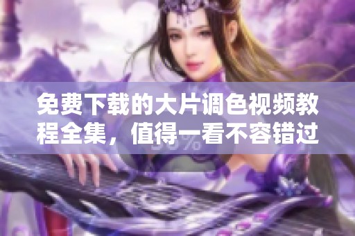 免费下载的大片调色视频教程全集，值得一看不容错过！