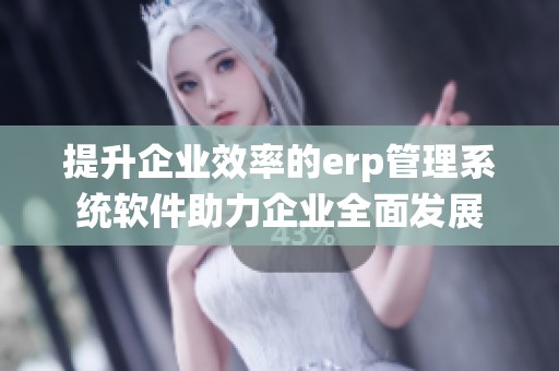 提升企业效率的erp管理系统软件助力企业全面发展