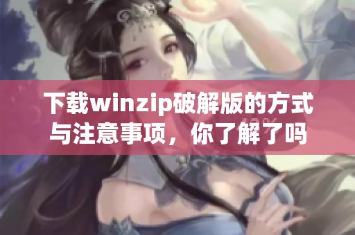 下载winzip破解版的方式与注意事项，你了解了吗