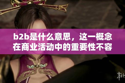 b2b是什么意思，这一概念在商业活动中的重要性不容忽视