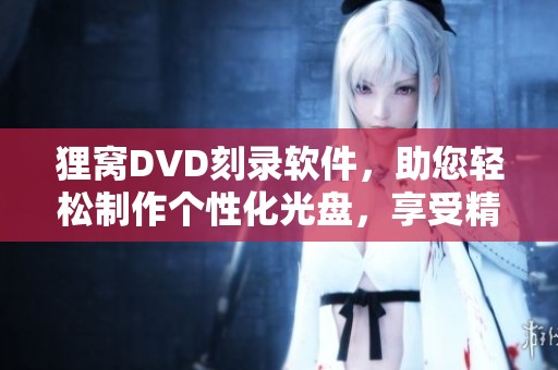 狸窝DVD刻录软件，助您轻松制作个性化光盘，享受精彩影音体验