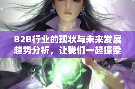 B2B行业的现状与未来发展趋势分析，让我们一起探索它的潜力与挑战