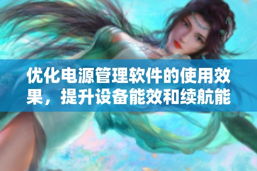 优化电源管理软件的使用效果，提升设备能效和续航能力。