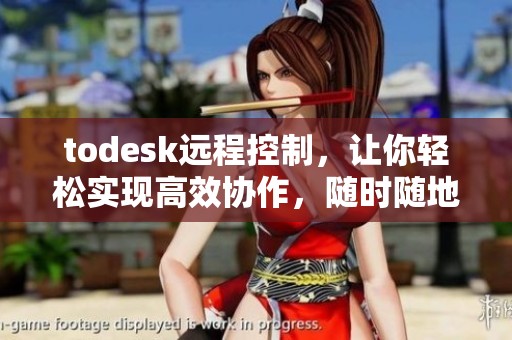 todesk远程控制，让你轻松实现高效协作，随时随地远程办公！