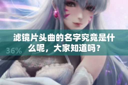 滤镜片头曲的名字究竟是什么呢，大家知道吗？