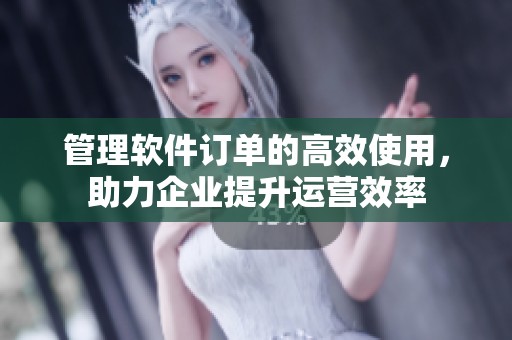 管理软件订单的高效使用，助力企业提升运营效率