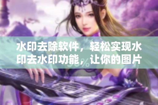水印去除软件，轻松实现水印去水印功能，让你的图片更加完美无瑕