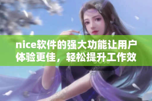 nice软件的强大功能让用户体验更佳，轻松提升工作效率和创作灵感