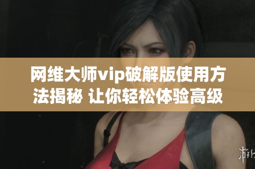 网维大师vip破解版使用方法揭秘 让你轻松体验高级功能