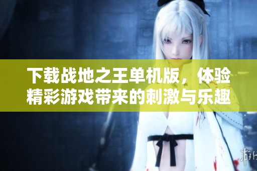 下载战地之王单机版，体验精彩游戏带来的刺激与乐趣