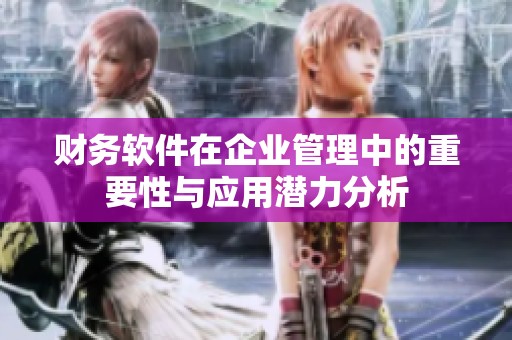 财务软件在企业管理中的重要性与应用潜力分析