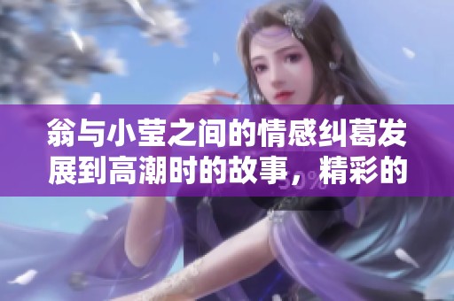 翁与小莹之间的情感纠葛发展到高潮时的故事，精彩的24章令人期待