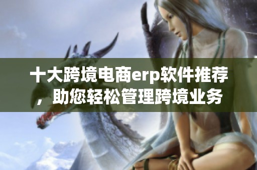 十大跨境电商erp软件推荐，助您轻松管理跨境业务