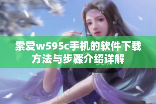 索爱w595c手机的软件下载方法与步骤介绍详解
