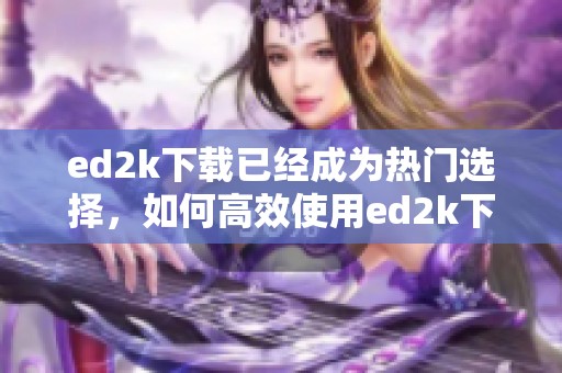 ed2k下载已经成为热门选择，如何高效使用ed2k下载工具呢
