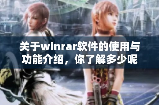 关于winrar软件的使用与功能介绍，你了解多少呢