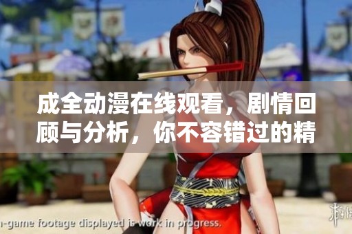 成全动漫在线观看，剧情回顾与分析，你不容错过的精彩内容