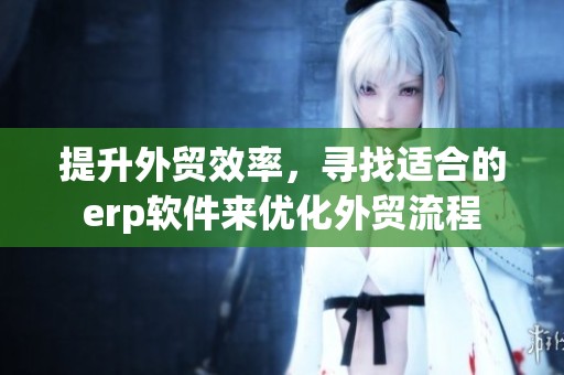 提升外贸效率，寻找适合的erp软件来优化外贸流程