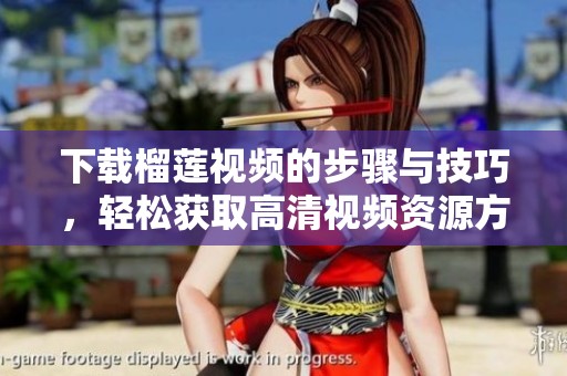 下载榴莲视频的步骤与技巧，轻松获取高清视频资源方法分享