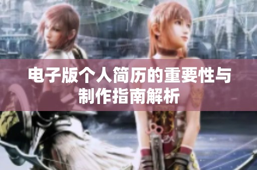电子版个人简历的重要性与制作指南解析