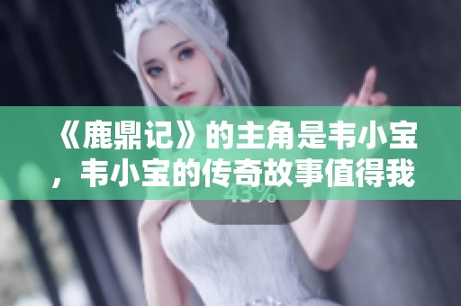 《鹿鼎记》的主角是韦小宝，韦小宝的传奇故事值得我们细细品味