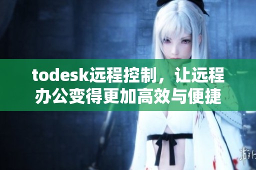 todesk远程控制，让远程办公变得更加高效与便捷
