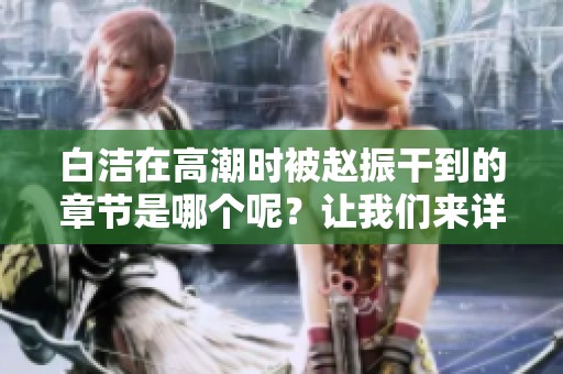 白洁在高潮时被赵振干到的章节是哪个呢？让我们来详细了解一下吧。