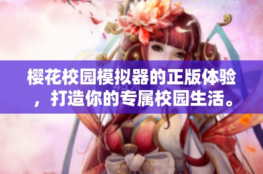 樱花校园模拟器的正版体验，打造你的专属校园生活。