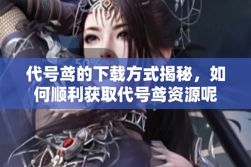 代号鸢的下载方式揭秘，如何顺利获取代号鸢资源呢