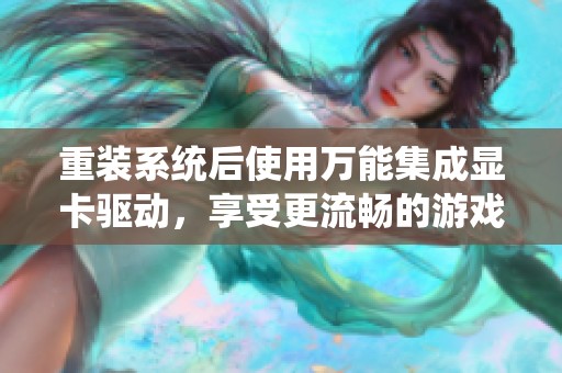 重装系统后使用万能集成显卡驱动，享受更流畅的游戏体验与高清画质