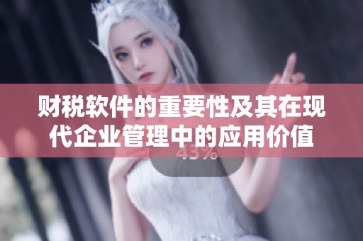 财税软件的重要性及其在现代企业管理中的应用价值