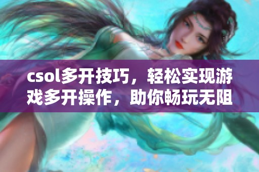 csol多开技巧，轻松实现游戏多开操作，助你畅玩无阻