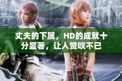 丈夫的下属，HD的成就十分显著，让人赞叹不已
