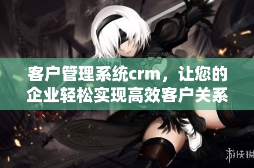 客户管理系统crm，让您的企业轻松实现高效客户关系管理