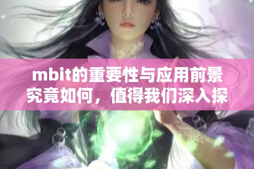 mbit的重要性与应用前景究竟如何，值得我们深入探讨和关注。