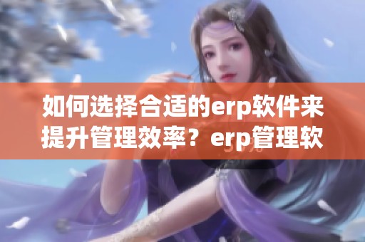 如何选择合适的erp软件来提升管理效率？erp管理软件的优势与应用探讨。