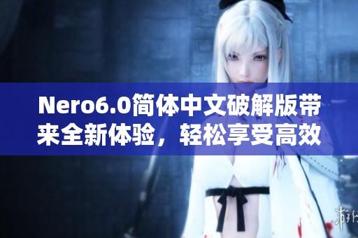 Nero6.0简体中文破解版带来全新体验，轻松享受高效的光盘刻录服务